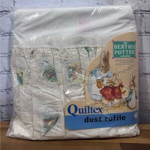 Quiltex Beatrix Potter Dust Ruffle - White and Cream